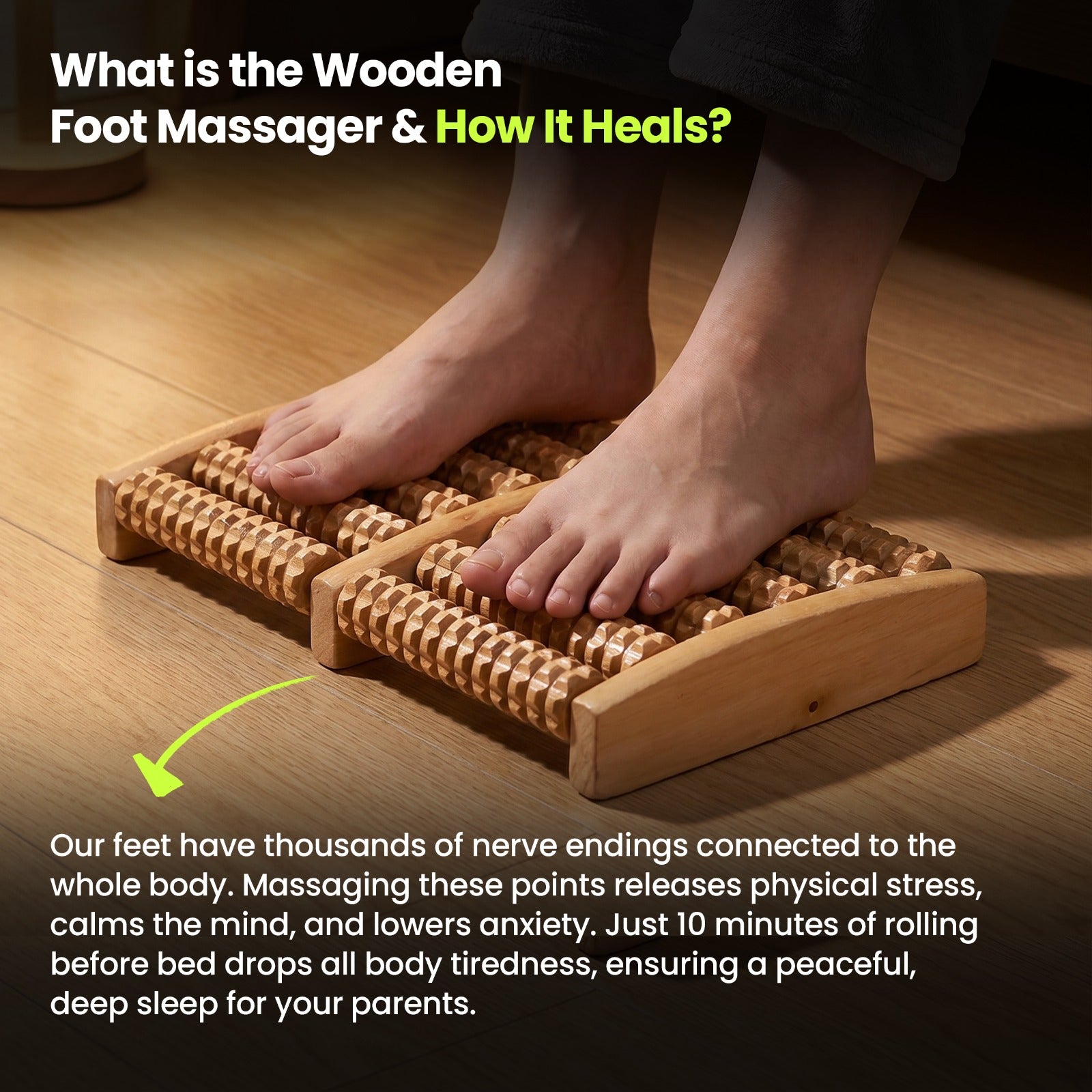 PREMIUM WOOD STRESS & PAIN RELIEF FOOT MASSAGER