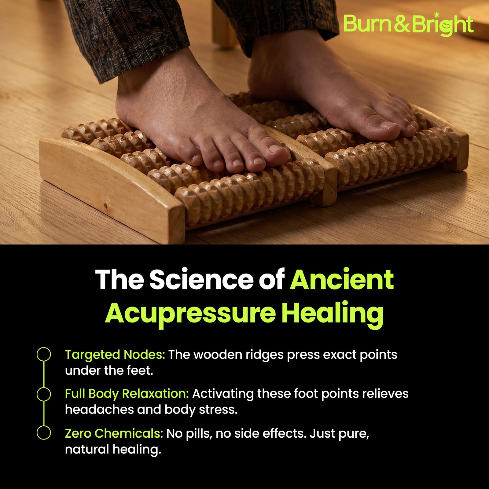 PREMIUM WOOD STRESS & PAIN RELIEF FOOT MASSAGER
