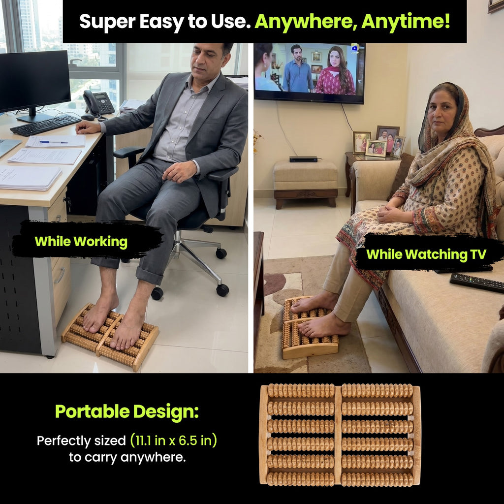PREMIUM WOOD STRESS & PAIN RELIEF FOOT MASSAGER