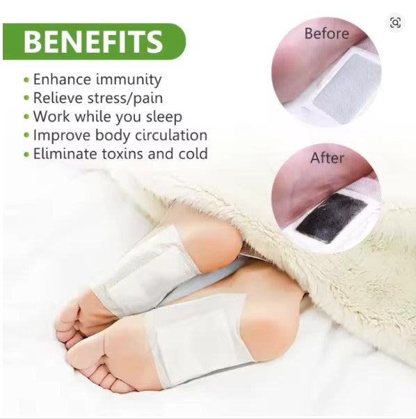 Kinoki Herbal Foot Wellness Patches | Refresh Tired Feet While You Sleep | 10 Pads