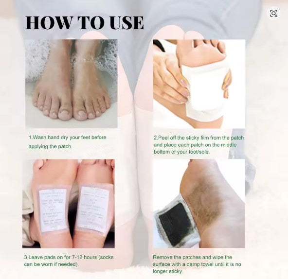 Kinoki Herbal Foot Wellness Patches | Refresh Tired Feet While You Sleep | 10 Pads