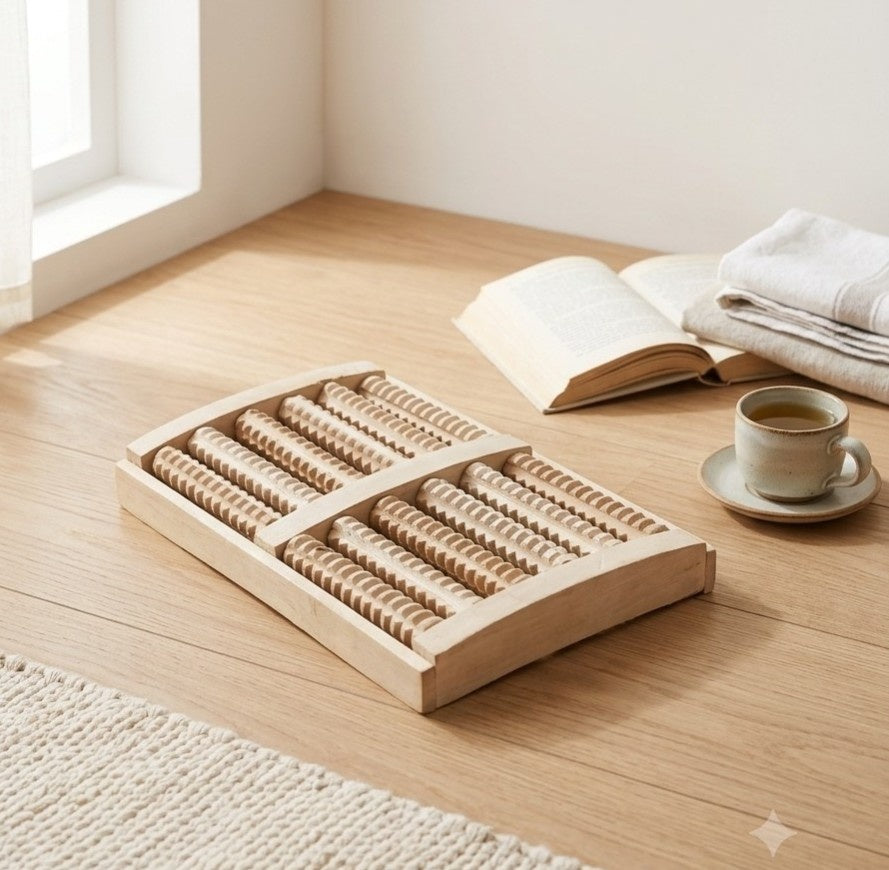 WOODEN FOOT MASSAGER | STRESS & PAIN RELIEF FOOT MASSAGER | RELIEVE TIRED FEET ANYWHERE