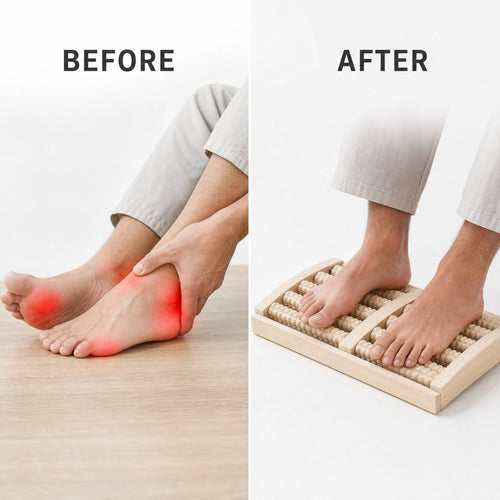 WOODEN FOOT MASSAGER | STRESS & PAIN RELIEF FOOT MASSAGER | RELIEVE TIRED FEET ANYWHERE